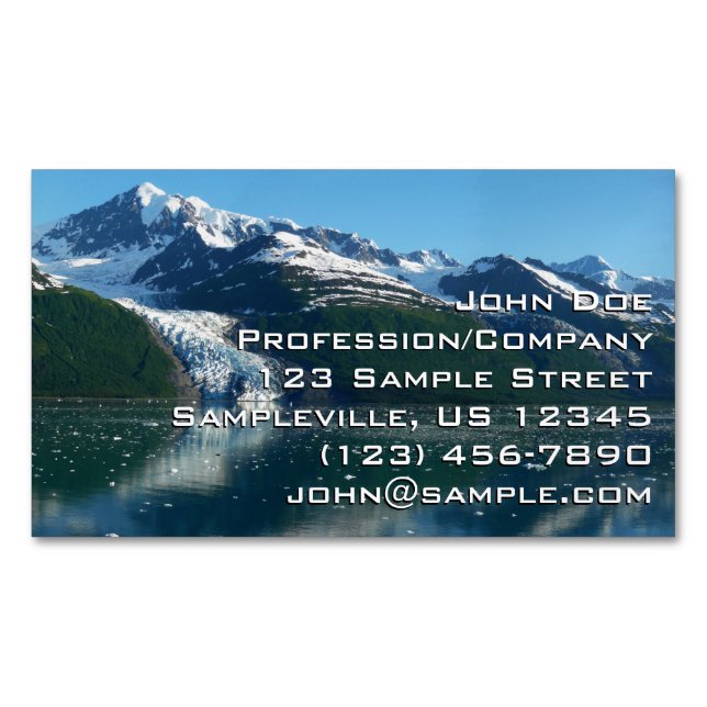 College Fjord II Beautiful Alaska Photography Magnetic Business Card (Front)