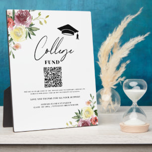 College fund floral graduation sign plaque