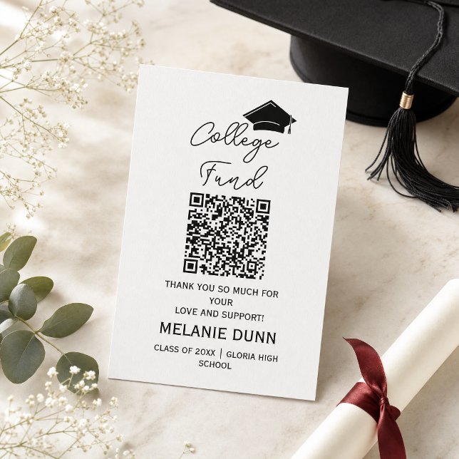 College fund graduation enclosure card (#funds #collegefund #thankyougraduation #gift #favorgift #graduationparty #blackandwhitegraduation)