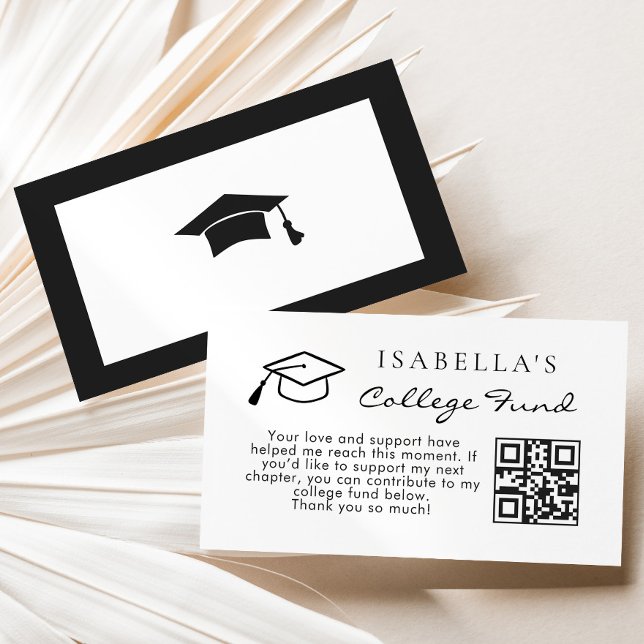 College Fund Qr Code Simple Graduation Enclosure Card (Creator Uploaded)