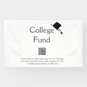 College fund scan QR add details graduate donation Banner