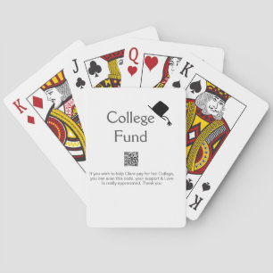 College fund scan QR add details graduate donation Playing Cards