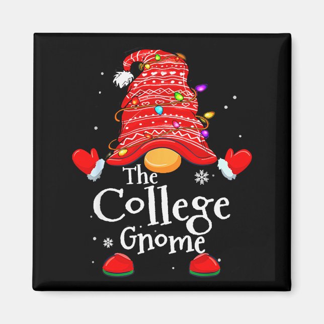 College Gnome - Xmas Family Matching Funny Christm Magnet (Front)