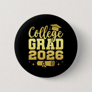 College Graduate Cl Of 2026 Grad Graduation Senior 6 Cm Round Badge