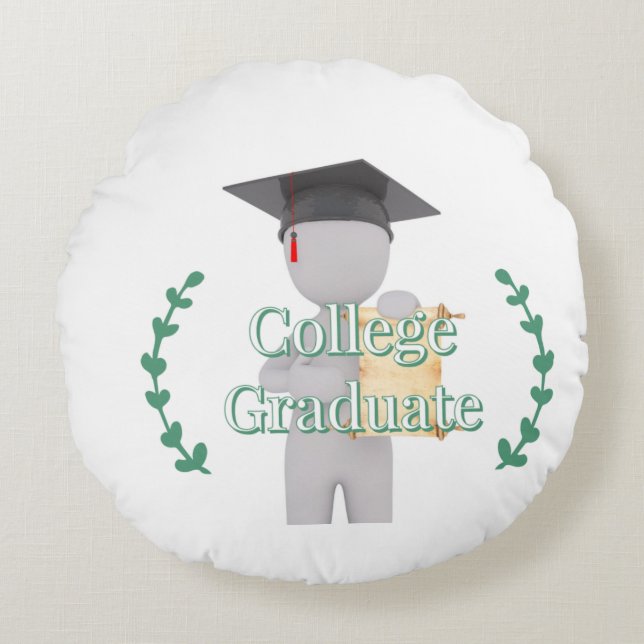 College Graduate  Round Cushion (Front)