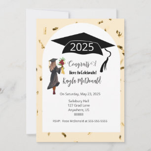 College Graduation Party Arch Confetti Girl Image Invitation