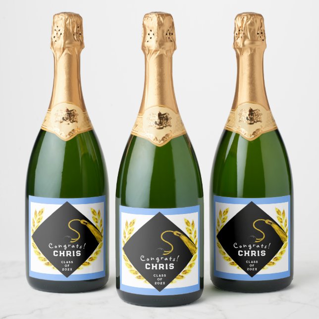 College Graduation Party Gift Sparkling Wine Label (Bottles)