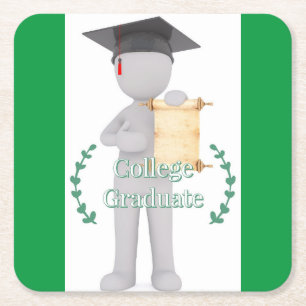 College Graduation  Square Paper Coaster