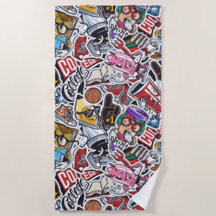 College Graffiti Beach Towel