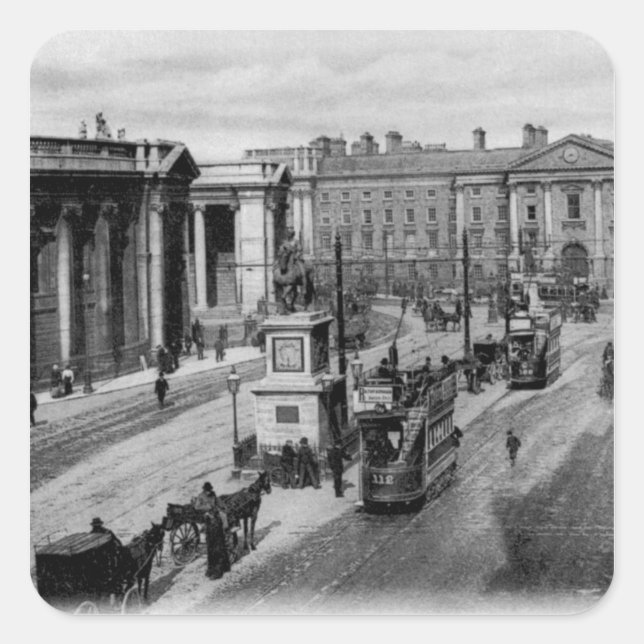 College Green, Dublin, c.1900 Square Sticker (Front)