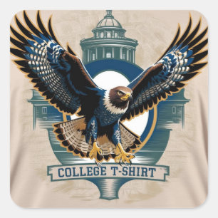 College : Hawk Logo Square Sticker