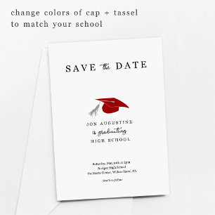 College High School Graduation Save the Date Invitation
