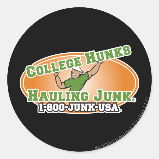 College Hunks Hauling Junk Official Logo Classic Round Sticker (Front)