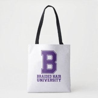 College Letter Braids Custom Graphic Sweatshirt Tote Bag