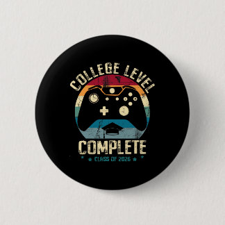 College Level Complete Cl Of 2026 Gamer Graduation 6 Cm Round Badge