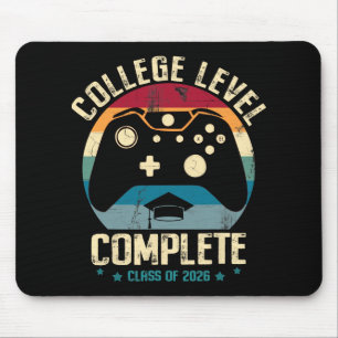 College Level Complete Cl Of 2026 Gamer Graduation Mouse Pad