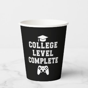 College Level Complete Graduation Gamer Gaming Paper Cups