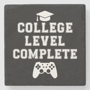 College Level Complete Graduation Gamer Gaming Stone Coaster