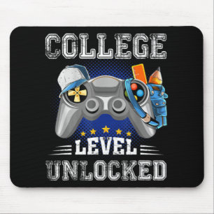 College Level Unlocked Video Game Back to School B Mouse Pad