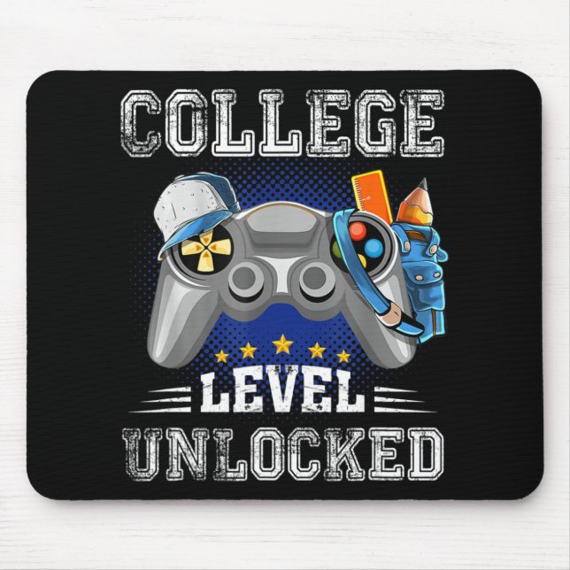 College Level Unlocked Video Game Back to School B Mouse Pad (Front)