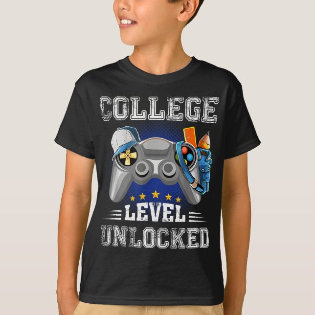 College Level Unlocked Video Game Back to School B T-Shirt (Front)