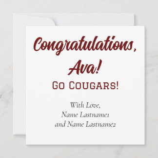 College of Charleston Personalised Gift Card