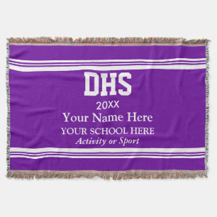 College or High School Student Varsity Throw Blanket