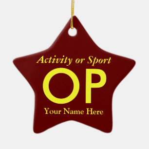 College or High School Varsity Letter Keepsake Ceramic Ornament