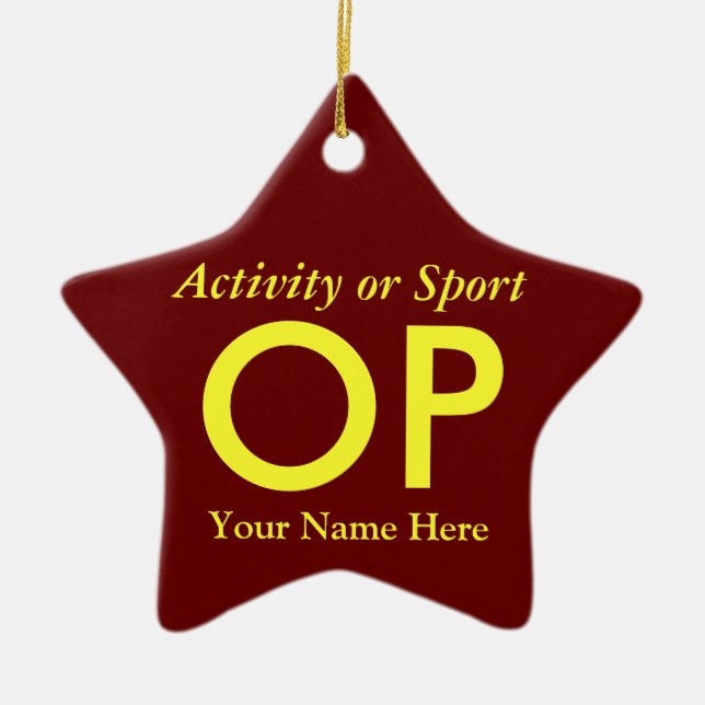 College or High School Varsity Letter Keepsake Ceramic Ornament (Front)