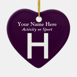 College or High School Varsity Letter Keepsake Ceramic Ornament