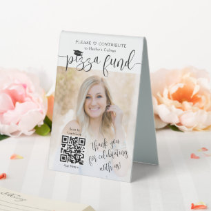 College Pizza Fund 2 QR Codes & Photos Graduation