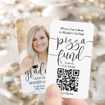 College Pizza Fund Graduation QR Code & Photo Enclosure Card<br><div class="desc">For family and friends who would like to give a cash gift to the graduate, a cute "College Pizza Fund" card with a scannable QR code provides a convenient mobile payment app option. The small business card size makes these enclosure cards easy to include with graduation announcements, set out at...</div>