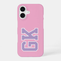 College Purple Pink Varsity Monogram Initials