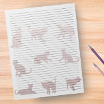 College Ruled 8/5 x 11 Rose Gold Cat Silhouettes Notepad<br><div class="desc">College Ruled Notepad - Standard Letter Size Pages - 8.5" X 11"  Lined with Black College Ruled Lines on Each Page for Easy Writing - One Sided Notebook Paper with a Cool Cats Rose Gold Silhouette Background on White Background</div>