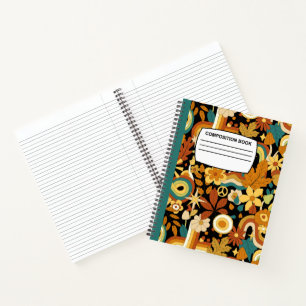 College ruled mushrooms spiral composition notebook