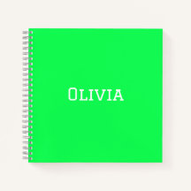 College Ruled Notebook | Neon Green | Personalised