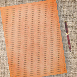 College Ruled Vintage Orange Paper Background Notepad