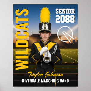 College Senior Marching Band Photo Sports Poster