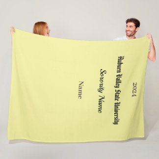 College Sorority Personalise Fleece Blanket