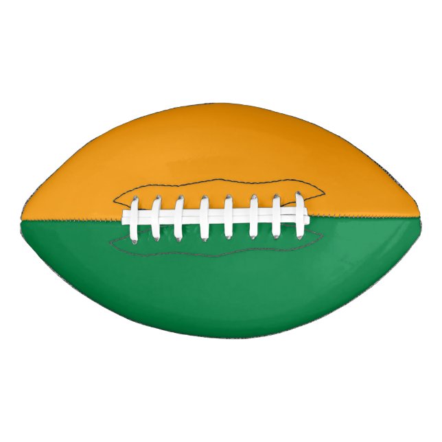 College Sports Team Colours Green/Orange Football (Front)
