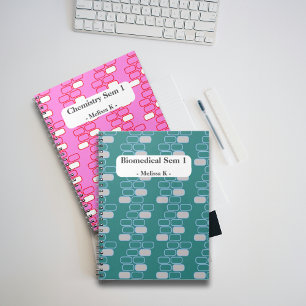College Stationery Pink Retro Customise Notebook
