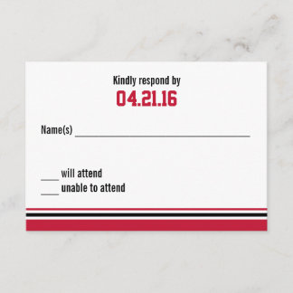 College Stripe Bar Mitzvah Response Card