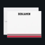 College Stripe Bar Mitzvah Thank You Card<br><div class="desc">This sporty thank you note corresponds with the College Stripe Invitation Suite.</div>