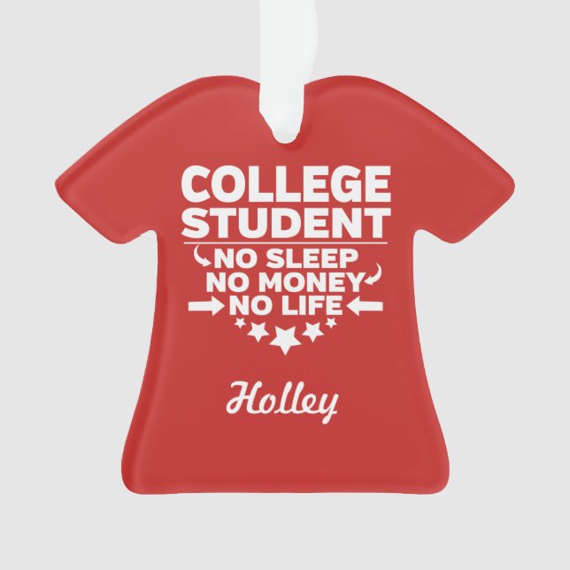 College Student No Sleep No Money No Life Ornament (Front)