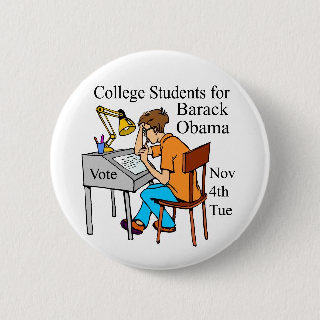COLLEGE STUDENTS FOR OBAMA GIANT BUTTON (Front)