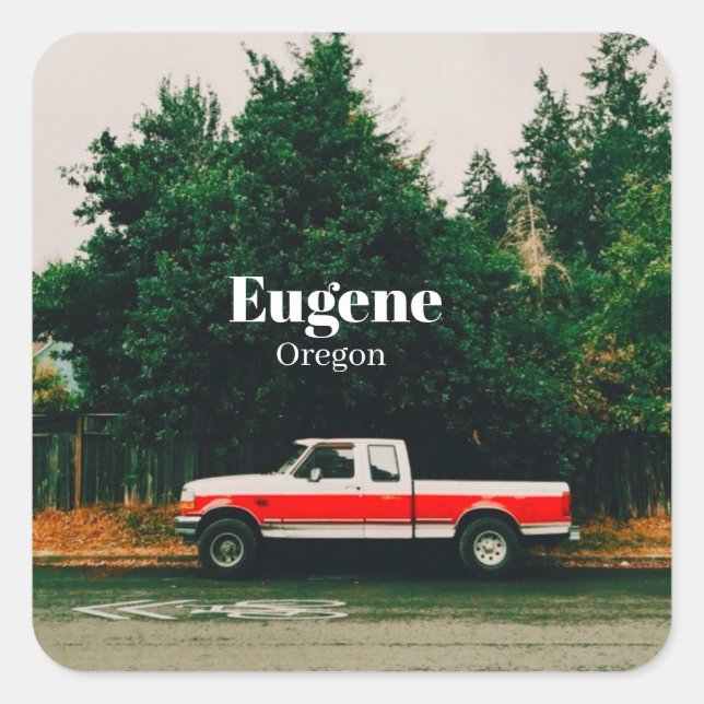 College town of Eugene - Oregon Square Sticker (Front)