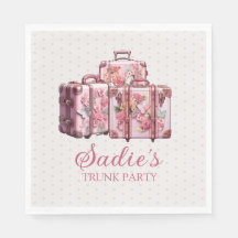 College Trunk Party Vintage Suitcases Pink