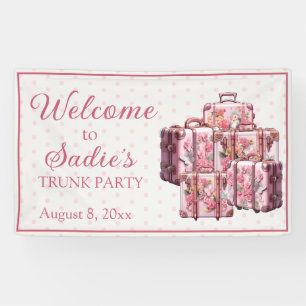 College Trunk Party Vintage Suitcases Welcome Banner