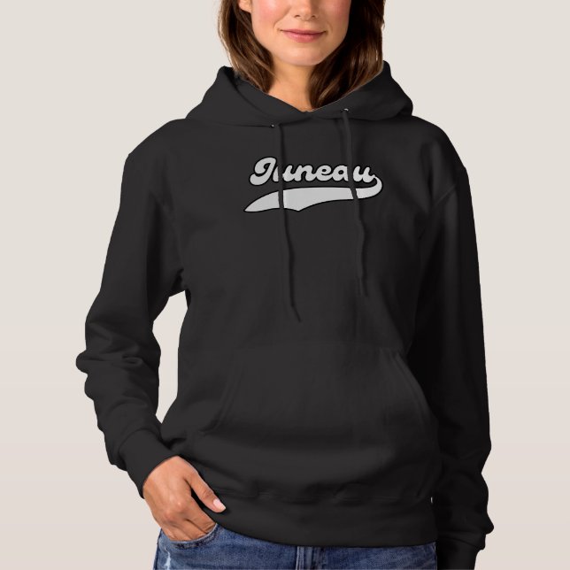 College University style Juneau City Alaska retro Hoodie (Front)