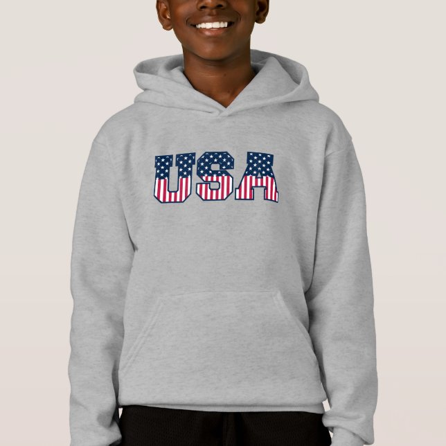 College USA Font Red White Blue Stars And Stripes (Front)